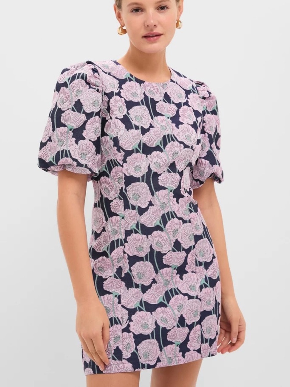 Tuckernuck Hyacinth House Navy Mini Dress with Pink Floral Print